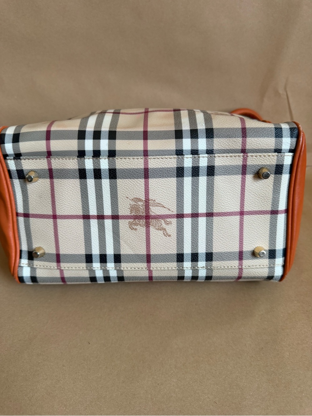 Burberry Orange Haymarket Check Coated Canvas - Picture 12 of 16